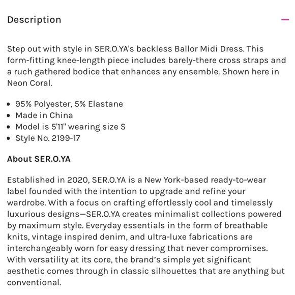 SER.O.YA Dress Ballor Midi Dress Neon Coral - Picture 12 of 12